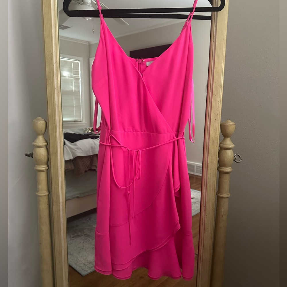 Elegant Pink Ruffle Dress